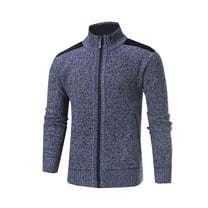 zfhfof Mens Sweater Cardigan Full Zip Knitted Long Sleeve Sweaters Slim Fitted Business Work Cardigan Jacket with Pockets