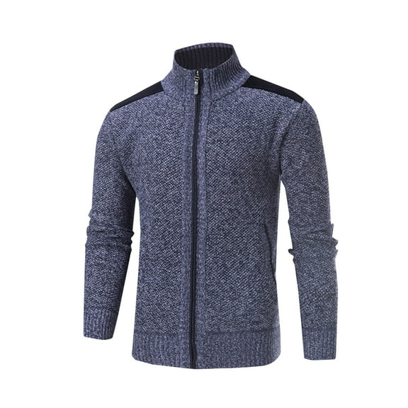 zfhfof Mens Sweater Cardigan Full Zip Knitted Long Sleeve Sweaters Slim Fitted Business Work Cardigan Jacket with Pockets