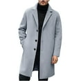 thumbnail image 1 of zfhfof Mens Trench Coat Classic Slim Fit Notched Collar Fall Winter Single Breasted Pea Coat Soft Warm Mid-Long Overcoat, 1 of 8