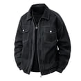 thumbnail image 1 of zfhfof Mens Trucker Jackets Vintage Windbreaker Jackets Casual Zip Up Cargo Coat Loose Comfy Lapel Shacket Outerwear with Pockets, 1 of 8