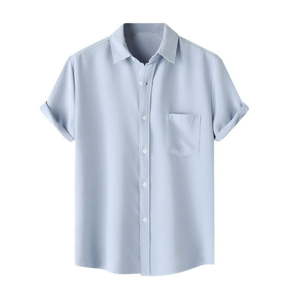 zfhfof Mens Waffle Shirt Short Sleeve Button Down Shirts Casual Beach Vacation Shirts Textured Wrinkle-Free Shirts