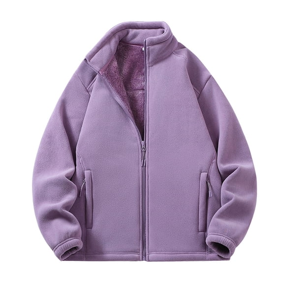 zfhfof Mens Winter Coats Full Zip Sherpa Fleece Warm Jackets Mock Neck Casual Loose Thicken Coat Outerwear with Zipper Pockets