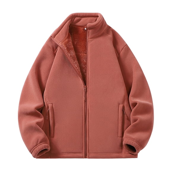 zfhfof Mens Winter Coats Full Zip Sherpa Fleece Warm Jackets Mock Neck Casual Loose Thicken Coat Outerwear with Zipper Pockets