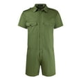 thumbnail image 1 of zfhfof Mens Zip-Front Shorts Coverall Short Sleeve Casual Overalls Work Wear One Piece Slim Fit Rompers Jumpsuits with Chest Pockets, 1 of 3