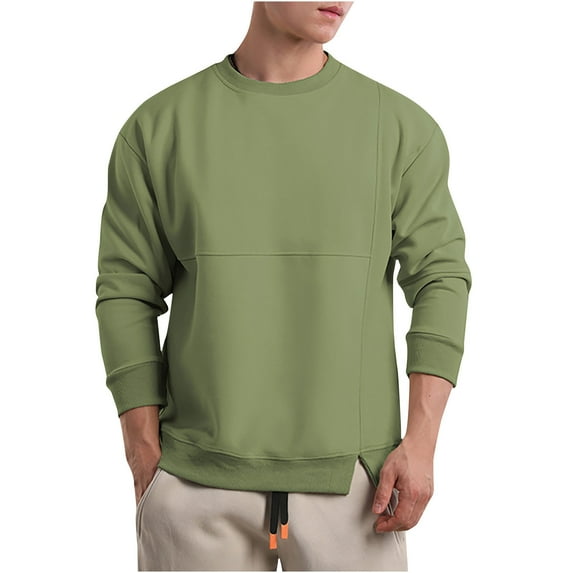 zfhfof Sweatshirts for Men Lightweight Crewneck Big & Tall Sweatshirt Long Sleeve Loose Soft Basic Pullover Shirt