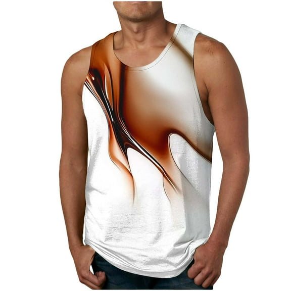 zfhfof Tanks Tops for Men Novetly Printed Graphic Sleeveless Tank Top Muscle Shirt for Workout Gym Jogging