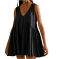 thumbnail image 1 of zfhfof Womens Summer Sleeveless Mini Dress Loose Casual V Neck Beach Tank Dress Babydoll Short Sundresses for Vacation Party 2024, 1 of 7