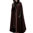 thumbnail image 1 of zfwon Cape Coat for Women Medieval Cloak Hooded Cape Poncho Open Front Cardigan Sweater Long Sleeve Knit Cloak Jacket Autumn Winter Warm Casual Boho Vintage Outerwear Coat Overcoat, 1 of 9