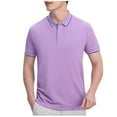 thumbnail image 1 of zfwon Golf Men Polos Shirts Lightweight Oversized Smart Casual Short Sleeve Tops Trendy Summer Work Business Tee Tops Breathable Turndown Collar Colorblock Pullover, 1 of 5