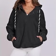thumbnail image 1 of WJHWSX Hoodies for Women,Black Hoodie,Comfort Fit,Easy Care,Polyester,Black,XL(US:10), 1 of 5