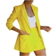 thumbnail image 1 of zfwon Ladies Shorts and Blazer Set 2 Piece Outfits Tailored Casual Long Sleeve Suit Jackets with Notched Lapels and High Waisted Shorts Office To Evening Outfit Size X-3XL, 1 of 8