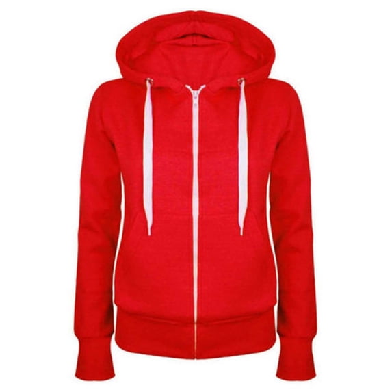 zfwon Ladies Zip Up Hoodies Fleece Lined Womens Long Sleeve Zip Up Jacket Sweatshirt Plus Size Casual Drawstring Hooded Pullover Tops Casual Sweater with Pockets Loungewear Outerwear