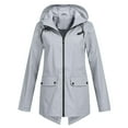 thumbnail image 1 of zfwon Long Rain Coats for Women Waterproof Solid Womens Waterproof Jackets Lightweight Hooded Rain Jacket Loose Hooded Raincoat Lightweight Ladies Drawstring Zipper Coats, 1 of 4