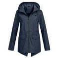 thumbnail image 1 of zfwon Long Rain Coats for Women Waterproof Solid Womens Waterproof Jackets Lightweight Hooded Rain Jacket Loose Hooded Raincoat Lightweight Ladies Drawstring Zipper Coats, 1 of 4