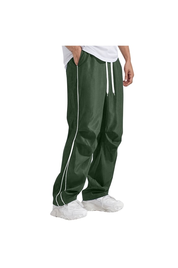 Men Track Pants Wide Leg Drawstring Elastic Waist Trousers Lightweight Tracksuit Bottoms Quick Dry Cycling Running Trousers Fashion Workout Sports Pants with Pockets Fall Winter