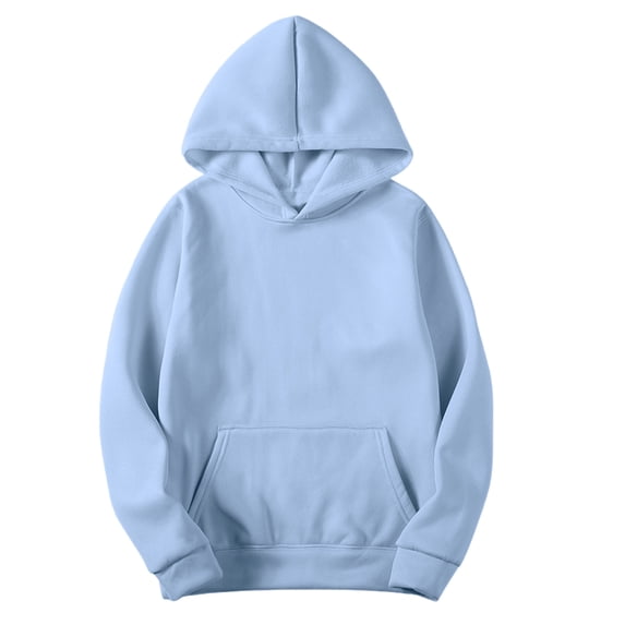 zfwon Men's Hoodies Solid Color Long Sleeve Hooded Sweatshirts Fashion Mens Basic Daily Jumper Loose Workout Pullover Athletic Sweatshirts Streetwear Winter with Pocket