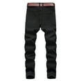 thumbnail image 1 of zfwon Men's Stretchy Ripped Jeans Distressed Destroyed Straight Leg Denim Pants Fashion Plain Solid Color Zipper Button Trousers Smart Casual Daily Wear Pants Size S-5XL, 1 of 9