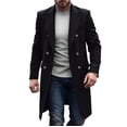 thumbnail image 1 of zfwon Mens Business Overcoats Slim Fit Double Breasted Pea Coats Long Sleeve Solid Color Trench Jackets Fashion Lapel Collar Outwear Comfortable Business Work Office Jackets, 1 of 9