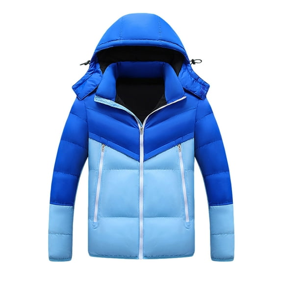 zfwon Mens Down Coats Winter Warm Plain Hooded Jackets Mens Zip Up Puffer Outerwear Casual Warm Trench Coats Lightweight Thermal Going Out Business Jackets with Pockets