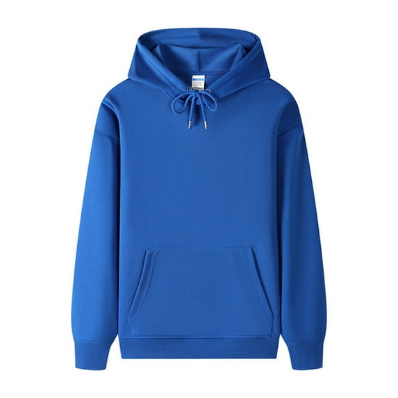 zfwon Mens Cotton Hoodies Oversized Plain Color Long Sleeve Pullover Hooded Fleece Hoody Adults Sweatshirts with Pocket Softy Mens Long Sleeve Shirts Drawstring Hooded Sweatshirt