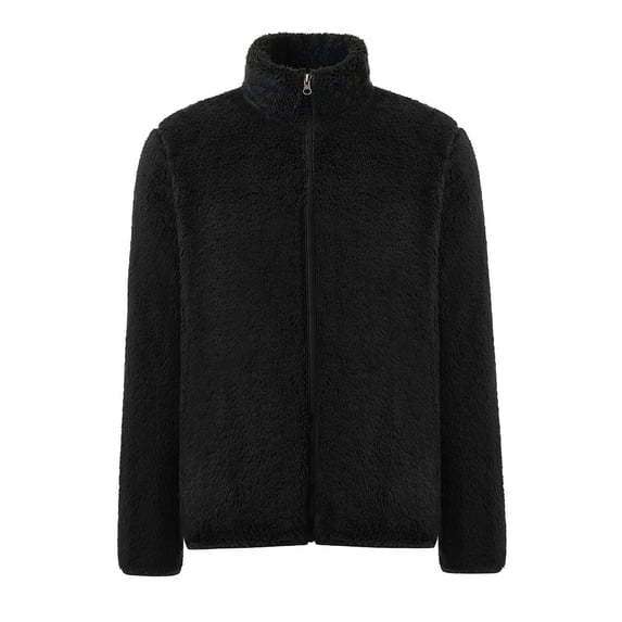 zfwon Mens Fleece Jackets Full Zip Coats Fashion Stand Collar Outerwear Thermal Fuzzy Sherpa Coats Lightweight Warm Winter Workout Hiking Jackets Outdoor Sports Overcoats