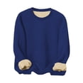 thumbnail image 1 of zfwon Mens Fleece Lined Sweatshirts Crew Neck Solid Color Pullover Trendy Long Sleeve Thick Thermal Jumpers Work Casual Sports Pullover Loose Fit Basic Autumn Winter, 1 of 7