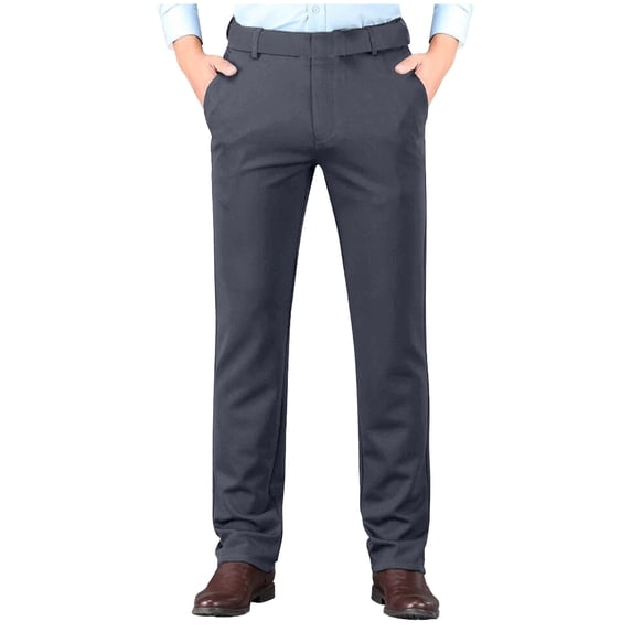 zfwon Mens Formal Trousers Fashion Solid Color Straight Leg Pants Plus Size Casual Business Office Smart Dress Pants Formal Office Suit Trousers Casual Flat Front Work Wear with Pockets