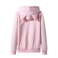 thumbnail image 1 of zfwon Mens Hoodie Cat Ear Fleece Jumpers Solid Color Hooded Sweatshirts Long Sleeve Drawstring Pullover Regular Fit Daily Wear Sweatshirt Thick Warm Sports Running Jumper, 1 of 9