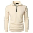 thumbnail image 1 of zfwon Mens Jumpers 1/4 Zip Long Sleeve Sweatshirts Fashion Regular Fit Work Gym Sweat Tracksuit Tops Casual Neck Neck Basic Pullover Plain Color Classic Golf Tops, 1 of 9