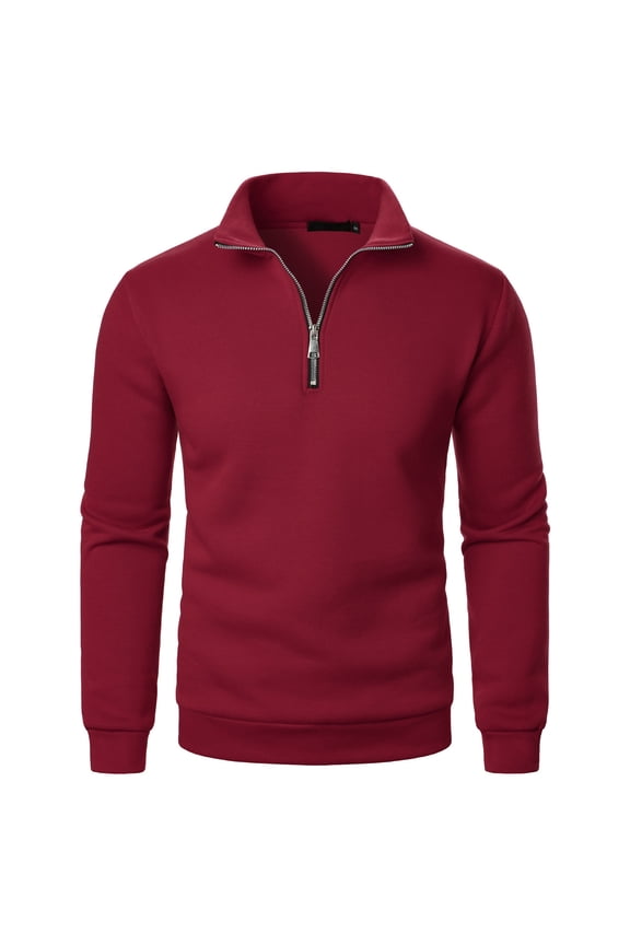 Mens Jumpers 1/4 Zip Long Sleeve Sweatshirts Fashion Regular Fit Work Gym Sweat Tracksuit Tops Casual Neck Neck Basic Pullover Plain Color Classic Golf Tops