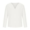 thumbnail image 1 of zfwon Mens Linen Cotton T Shirts Long Sleeve Tshirts Lightweight Deep V Neck Plain Color Tops Trendy Loose Fit Outdoor Walking Workout Running Pullover Streetwear, 1 of 5