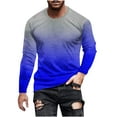 thumbnail image 1 of zfwon Mens Long Sleeve T Shirt Plus Size Gradient Round Neck Tops Lightweight Gym Workout Tees Undershirt Comfortable Muscle Fit Pullover Casual Wear Sizes S to 5XL, 1 of 5