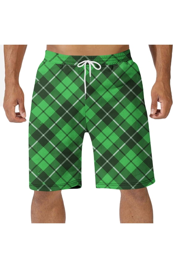 Mens Shorts Plus Size Check Pattern Elastic Waist Drawstring Pyjamas Shorts Summer Breathable Comfy Sleepwear Nightwear Short Pants Pyjama Bottoms with Pockets