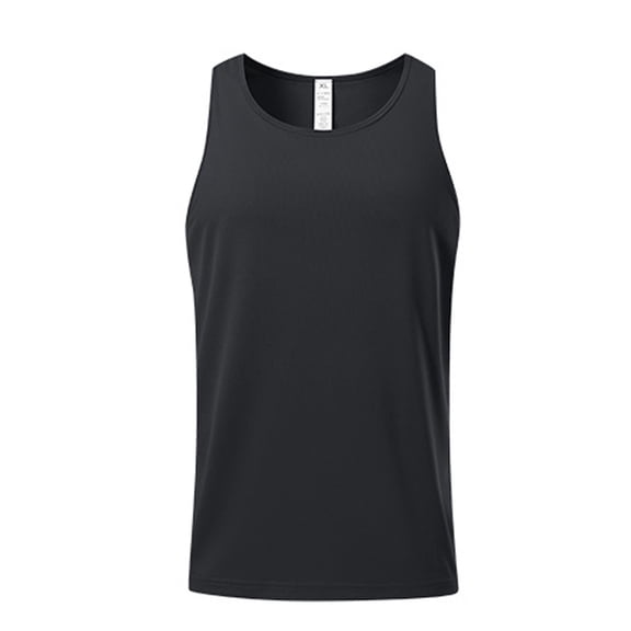 zfwon Mens Tank Tops Round-Neck Sleeveless Vests Solid Pullover Slim Fit Summer Top Breathable Sleeveless Shirt Everyday Use Workout Training Bodybuilding Tshirts