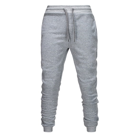 zfwon Mens Trousers Drawstring Stretch Elastic Waist Sweatpants with Pockets Fashion Solid Color Gym Sports Trousers Summer Autumn Comfy Running Joggers Workout Pants