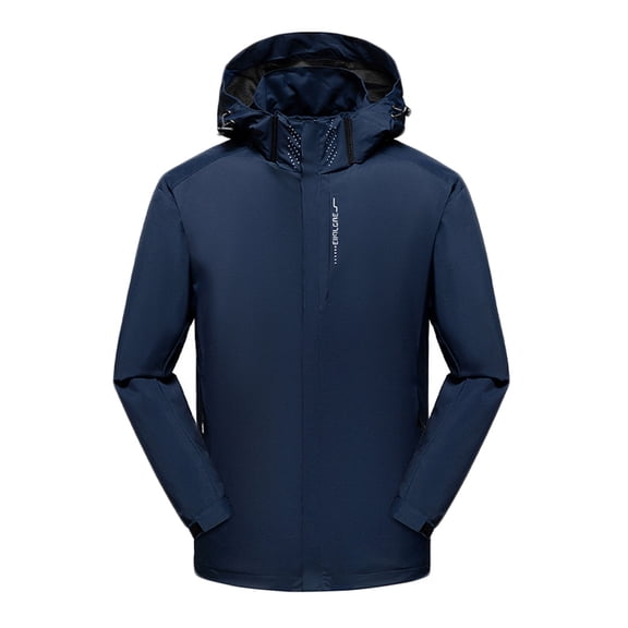 zfwon Mens Waterproof Jackets Lightweight Hooded Rain Jacket Plus Size Soft Shell Raincoat with Pockets Windproof Walking Camping Fishing Coats Fashion Quick Dry Daily Wear Sweatshirts