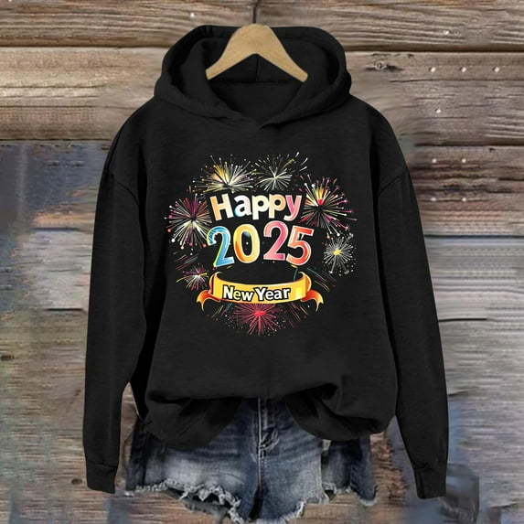 WJHWSX Womens Hoodies,Black Hoodie,Easy Care,Stretch Fabric,Polyester,Black,M(US:6)