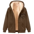 thumbnail image 1 of zfwon Mens Zipper Hoodies Fleece Zip Up Hooded Top Jacket Warm Jumper Loose Casual Print Fleece Lined Coat Thermal Sweatshirts Fashion Winter Casual Drawstring Jumpers, 1 of 3