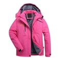 thumbnail image 1 of zfwon Rain Jacket Women Fleece Lined Windproof Coat Thickened Softshell Warm Outdoor Jackets Outdoor Windproof Hiking Mountain Climbing Raincoat Winter Coat with Hooded, 1 of 3