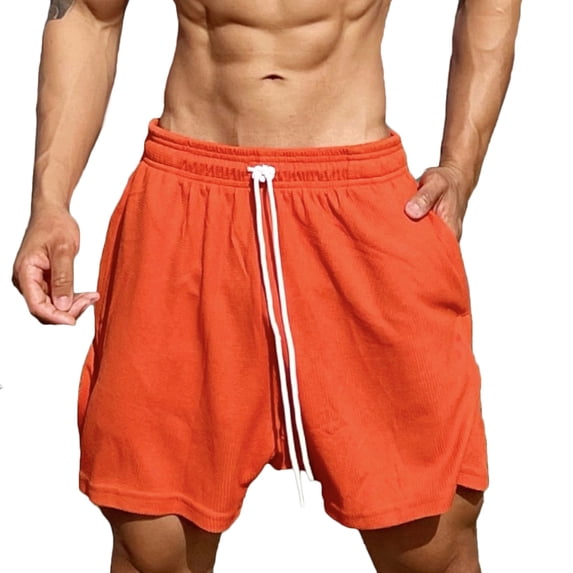 zfwon Running Shorts Men Summer Elastic Waist Sports Shorts Casual Basketball Football Running Elasticated Short Pants Classic Drawstring Leisure Short Trousers