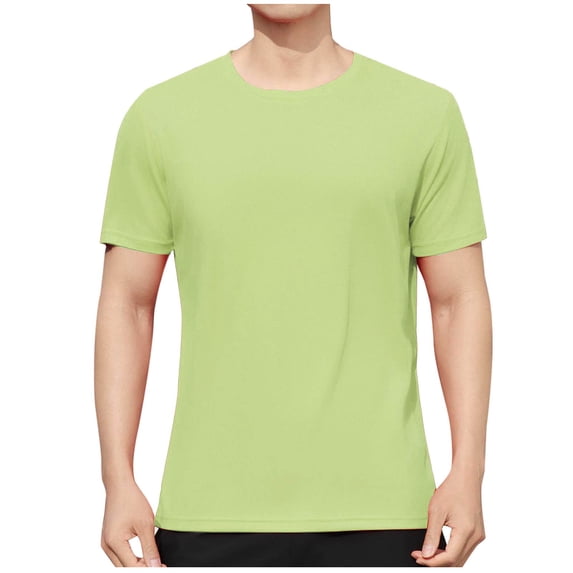 zfwon T Shirts for Men Short Sleeve Round Neck Solid Color T-Shirts Summer Fashion Pullover Tops Slim Fit Blouse Beach Sports Gym Tops Classic Breathable Lightweight Basic Tees