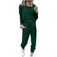 thumbnail image 1 of zfwon Tracksuit Womens Full Set 2 Piece Casual Womens Sweatsuits Crew Neck Long Sleeve Sweatshirt and Joggers with Drawstring Pockets Soft Comfy Lounge Wear Pyjamas Set Nightwear, 1 of 7