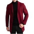 thumbnail image 1 of zfwon Trench Coats for Men Plus Size Mens Single Breasted Jackets Fashion Business Overcoats Comfortable Turndown Collar Long Sleeve Jackets Casual Windproof Tops, 1 of 9