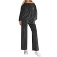 thumbnail image 1 of zfwon Velvet Tracksuit Womens Full Set 2 Piece Outfits Solid Color Long Sleeve Crew Neck Pullover Sweatshirt & Trousers Matching Sets Activewear Sleepwear Lounge Sets Autumn Winter Co Ord`, 1 of 7