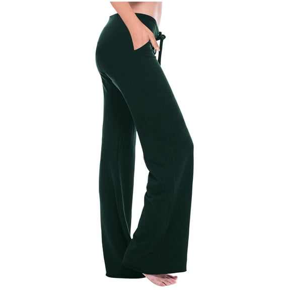 zfwon Wide Leg Yoga Pants for Women Flared Leggings Stretch Straight Leg Joggers Elasticated High Waisted Tracksuit Casual Baggy Gym Cargo Sweatpants