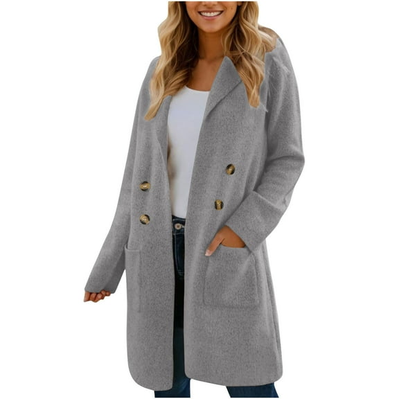 zfwon Winter Coats for Women Longline Fleece Lined Jacket Solid Color Casual Loose Fit Zip Up Warm Quilts Jacket Thicken Padded Jackets Puffer Coat Overcoat Outerwear with Pockets