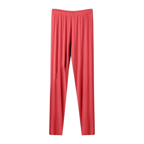 zfwon Women'S Pyjama Bottoms Summer Casual High Waisted Wide Leg Pants Elegant Comfort Trousers Super Soft Ladies Plaid Pj Bottoms Plu Size loungewear Pants With Pockets