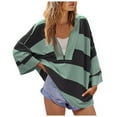 thumbnail image 1 of zfwon Women Sweatshirt Top Plus Size Striped Sweatershirt Women's Half Zip Plain Pullover V-Neck Long Sleeve Lightweight Y2K Tops Going Out Tops Layering for Smart Casual, 1 of 6