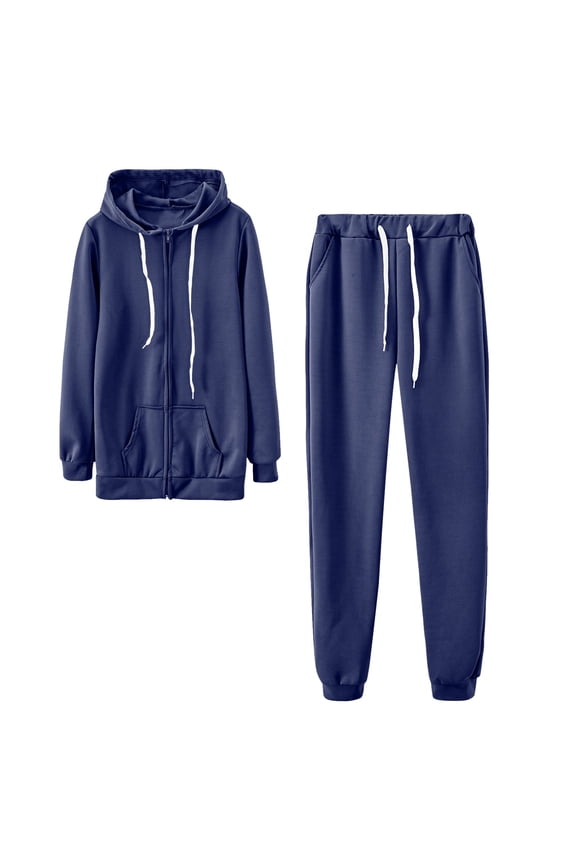 Women Track Suits 2 Piece Set Long Sleeve Zip Up Hoodie and Joggers Pants Sportswear with Pocket Gym Clothes Casual Tracksuit Womens Full Set Streetwear Activewear Lounge Set