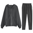 thumbnail image 1 of zfwon Womens Casual Tracksuit Set 2 Piece Outfits Baggy Women's Full Zip Hooded Jacket & Sweatpants Joggers Set Plus Size Matching Sweatsuit Set Gym Fitness Activewear Streetwear, 1 of 4